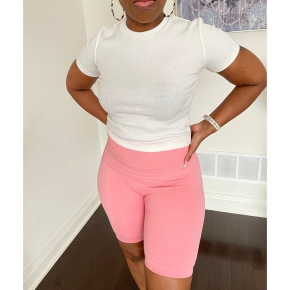 (NWT) "Hold Me Tight" Biker Shorts - Pink - Picture 1 of 4